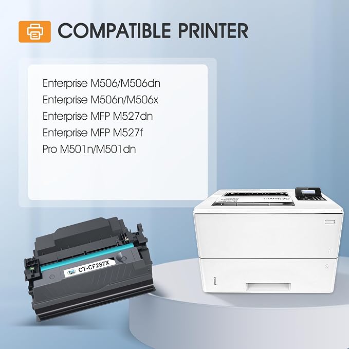 CF287X 87X Black Toner Cartridge High Yield CF287A 87A for HP Printer M501 | Compatible for HP LaserJet Enterprise Pro M501 M506 M501dn M506dn M506n M506x MFP M527f M527dn M527 Series Printer Ink 2-Pack