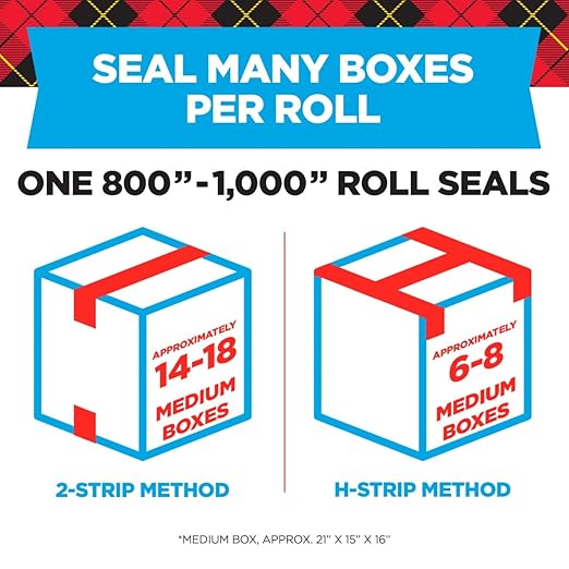 Scotch Heavy Duty Shipping Packaging Tape, Clear, Split-Resistant, 1.88 in x 27.7 yd per Roll (1000 inch), 6 Rolls, 6 Dispensers (6000 inches Total) – Box Tape