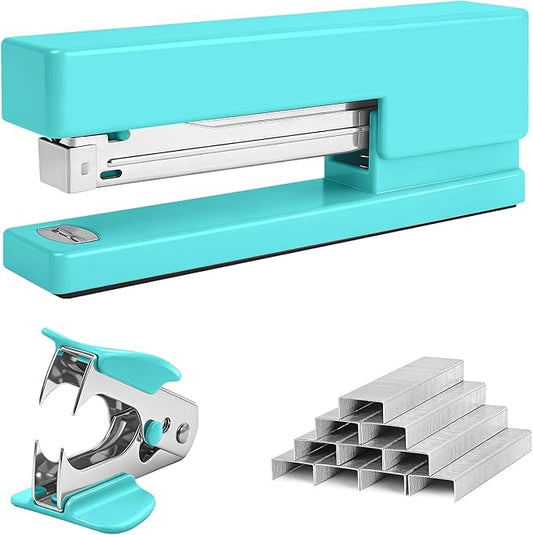 Office Desktop Stapler - 25 Sheet Capacity with 830 Staples and Staple Remover,Staplers for Desk,Non-Slip for School, Home, Green