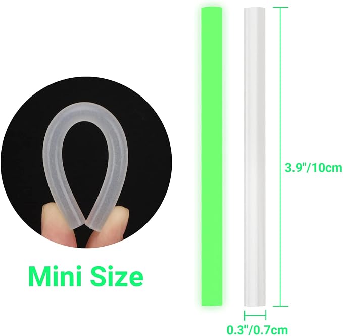 Glow in The Dark Hot Glue Sticks Bulk, 36 Pack Mini Hot Glue Sticks for Crafting, Christmas Decoration, Art, DIY, Small Size 4" Long x 0.27" Dia for Low and High Temp