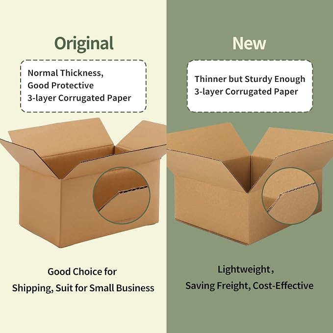 CRUGLA 7x7x7 Shipping Boxes for Small Business, 25 Packs Corrugated Cardboard Boxes for Shipping Packing Mailing