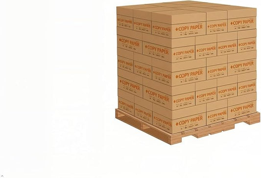 8.5" x 11" Copy Paper, 20 lbs., 92 Brightness, 500 Sheets/Ream, 400 Reams/Pallet