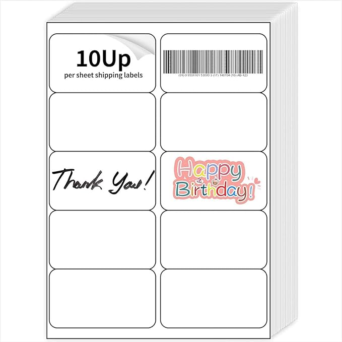 2" x 4" Mailing Labels,3000 Sheets Shipping Labels Printable White Sticker Labels for Laser/Inkjet Printer,Permanent Adhesive Address Labels,10 Labels per Sheet