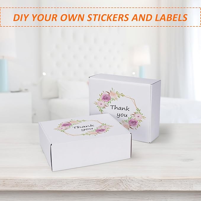 HORLIMER 12x10x4 inches Shipping Boxes Set of 15, White Corrugated Cardboard Box for Mailing, Packaging, Small Business