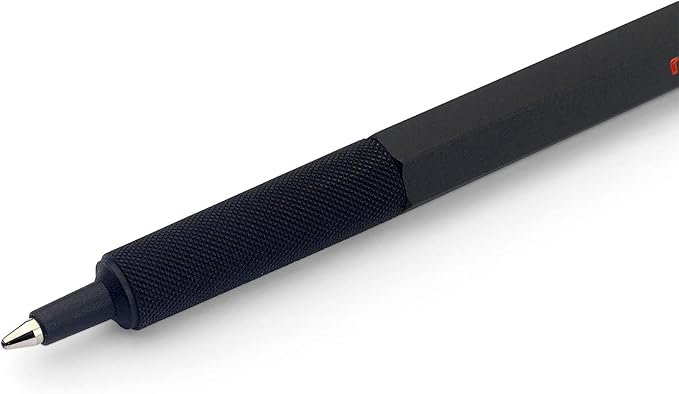 rOtring 600 Ballpoint Pen, Medium Point, Black Ink, Black Barrel, Refillable, 1 Count - Smooth Writing, Style, Comfort, Non-Slip Grip