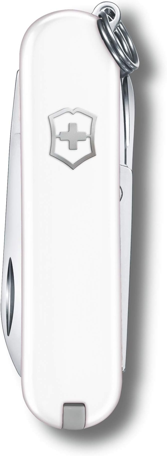 Victorinox Classic SD Swiss Army Knife, Compact, 7 Functions, Swiss Made Pocket Knife with Small Blade, Screwdriver and Key Ring - Falling Snow (White)