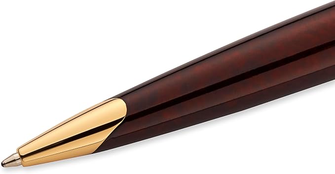 Waterman Carène Ballpoint Pen, Marine Amber with 23k Gold Clip, Medium Point with Blue Ink, 1 Count - Luxury Writing, Includes Gift Box