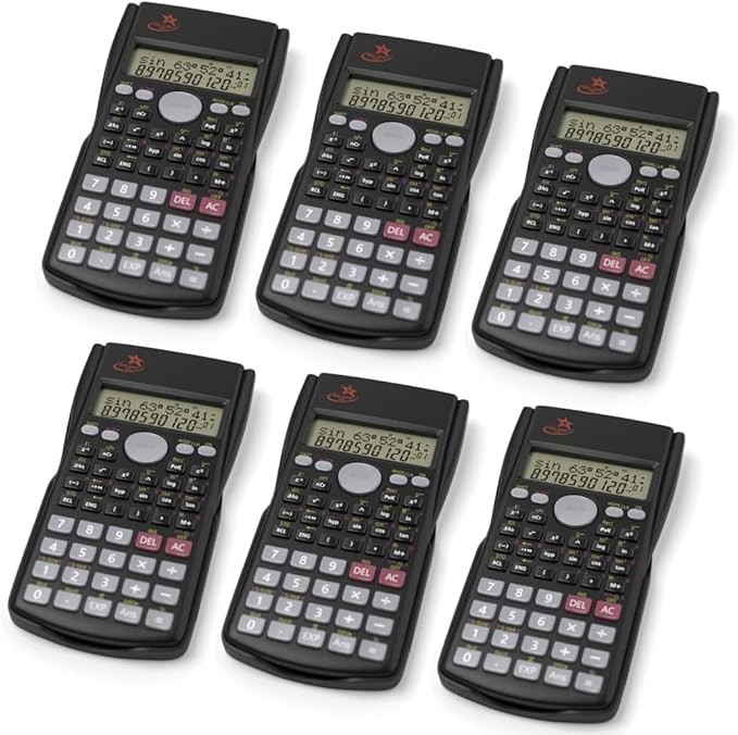 SC 216 Non Graphing Scientific Calculator for School by Red Star Tec (6 Pack Bundle)