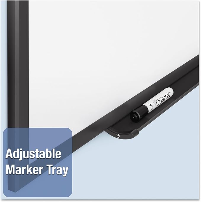 Quartet Magnetic Dry Erase White Board, 24"W x 18"H Whiteboard, Nano-Clean Surface Resists Ink Stains, Black Aluminum Frame (SM531B)