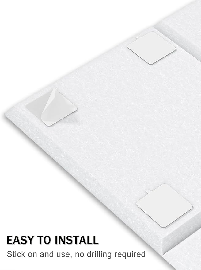 Hsurbtra Large Cork Board for Wall 47 x 36 Inch, 12 Pack Felt Bulletin Notice Board with Pushpins for Office Home School Farmhouse Wall Decor, White
