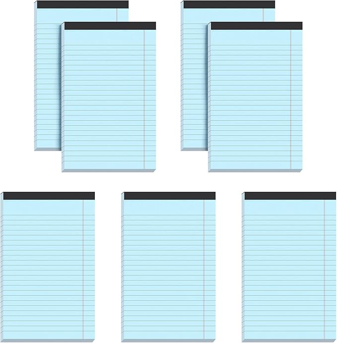VITEVER Small Note Pads 5x8,[7 Pack] Narrow Ruled Legal Pads,Micro Writing Pads Perforated Lined Note Paper for Study,Office,To-Do Lists,30 Sheet/notepad,Light Blue