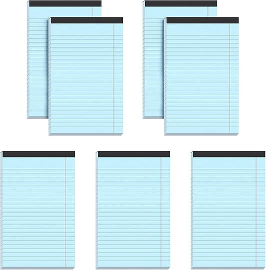 VITEVER Small Note Pads 5x8,[7 Pack] Narrow Ruled Legal Pads,Micro Writing Pads Perforated Lined Note Paper for Study,Office,To-Do Lists,30 Sheet/notepad,Light Blue