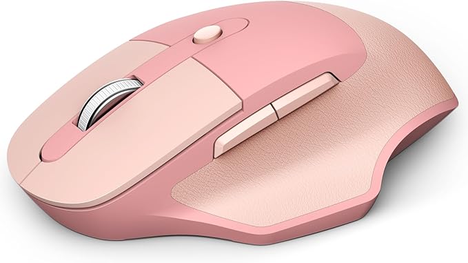 MOFII Wireless Ergonomic Mouse, Bluetooth Mouse Wireless, Quiet clicks, 5 Buttons, Ergo Mouse with Multi-Device for Windows/macOS/iPadOS, Laptop, PC - Pink