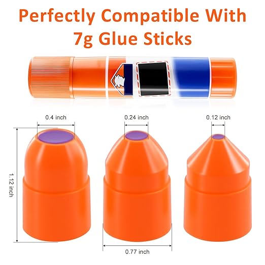 3Pcs Precision Tips Compatible with Elmer's 7g Glue Sticks, Fine Tip Glue Applicator for Family Crafts, Sewing, and Paper Projects