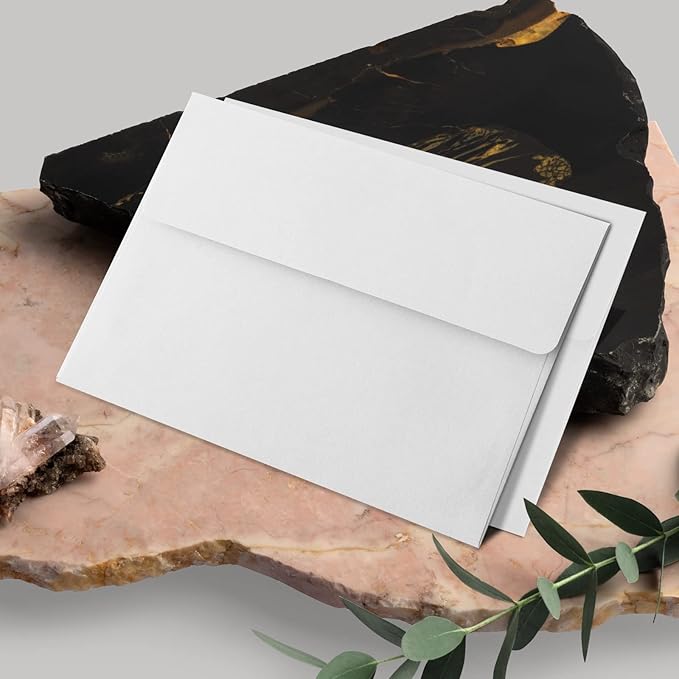 Granhoolm 100 Pack Envelopes - 5x7 for Invitations & Greeting Cards - Peel & Press, Ideal for Weddings (White)
