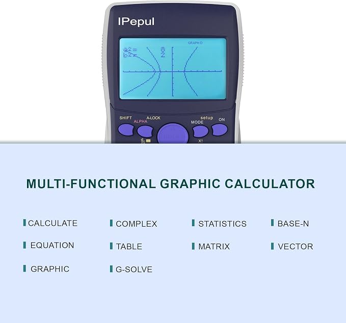 Scientific Calculators with Graphing Functions, IPepul 10 Modes Math Calculator for High School and College Students, Teachers, Office, Algebra, Geometry, Statistics, School Supplies