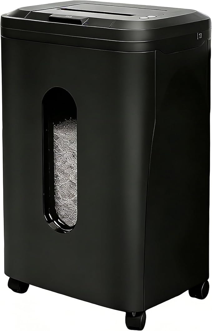 250-Sheet Paper Shredder Auto Feed, Commercial Shredders Heavy Duty, 60 Min Non-Stop, P-5 Ultra Security Shredder for Home Office, Micro Cut with Wheels, 8.72 Gal Bin, <60 dB(OL380)
