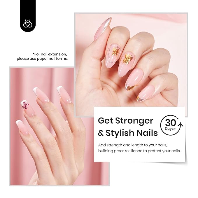 Beetles Builder Gel HEMA Free-0.5 oz 8 in 1 Jelly Pink Building Gel,for Nail Thickening Strengthening Building Apex,DIY Salon at Home for Beginner,UV & LED Lamp Cured,Pristine Grace