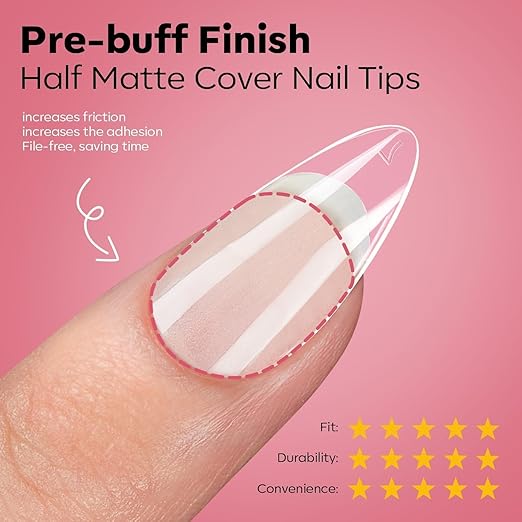 modelonesX Nail Gel Kit,15Sizes Pre-shaped Gel Nail Tips Short Almond Shape, 9-in-One Glue Prep Dehydrator & Portable Led Lamp, 510Pcs Press On Extension Kit Gift for Women