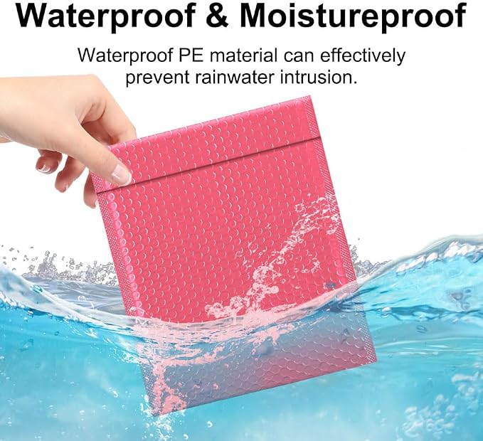 Koja Extra Thick Padded Bubble Mailers, 10x13 in, 25-Pack, Pink | Self-seal closure for secure packaging. Ideal for shipping and small business mailing.