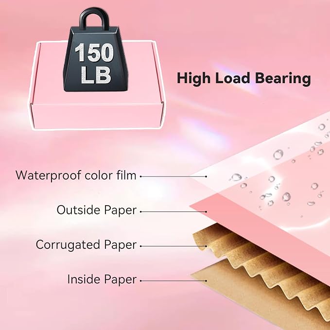 Pink Shipping Boxes for Small Business 6x6x2, 30 Pack Small Corrugated Cardboard Boxes for Shipping Mailing