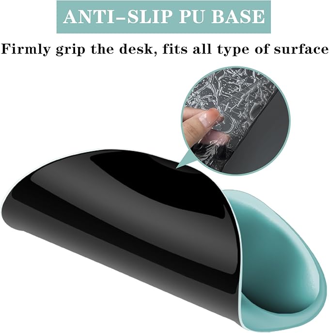 Mouse Pad with Wrist Rest,Ergonomic Mouse Pad with Comfortable Gel Wrist Rest Support and Non-Slip PU Base for Easy Typing Pain Relief, Durable and Washable (Blue White)