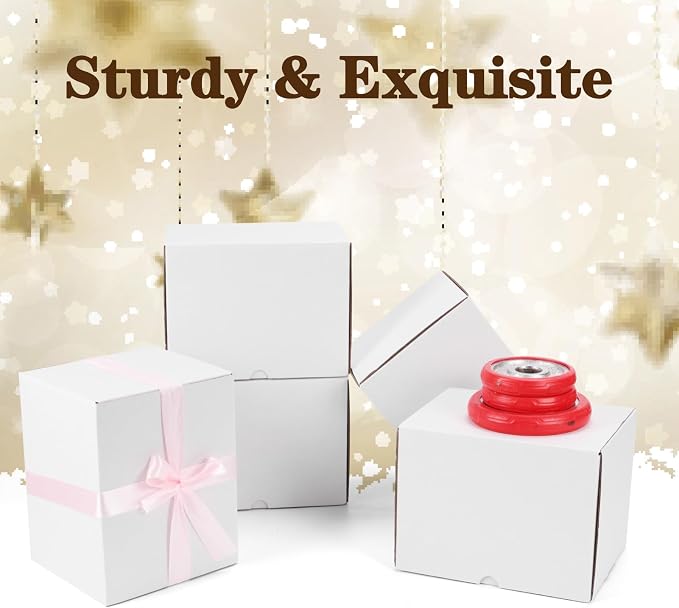 WIFTREY 8x6x6 inches White Shipping Boxes set of 25, Small Corrugated Cardboard Box for Packaging Small Business, Mailing, Moving