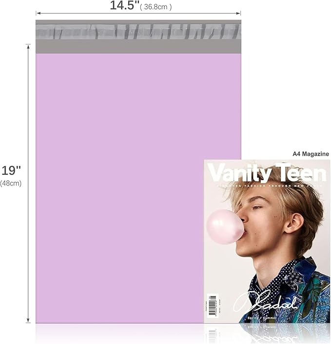 Fuxury Poly Mailers 14.5x19 Inch 200 Pcs, Waterproof Shipping Bags for Clothing, Strong Adhensive Shipping Envelopes for Small Business Suppliers, Self Seal Mailers Poly Bags Mailing Envelopes Purple
