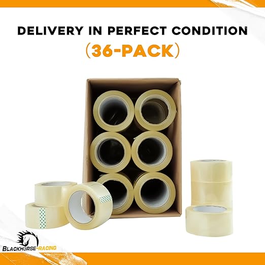 Heavy Duty Clear Packing Tape 110 Yards Per Roll (36 Rolls) - 2 Inch Width 1.8 Mil Thick, Strong Pressure-Sensitive Adhesive Packing Tape for Office Storage Moving Mailing Packaging and Shipping
