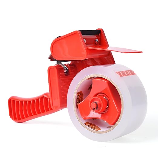 TAPEBEAR Packing Tape with Dispenser, 2.6mil Thick, 1.88" x 55yd | Heavy Duty Packaging Tape Clear Adhesive Box Tape for Carton Sealing, Moving, Shipping
