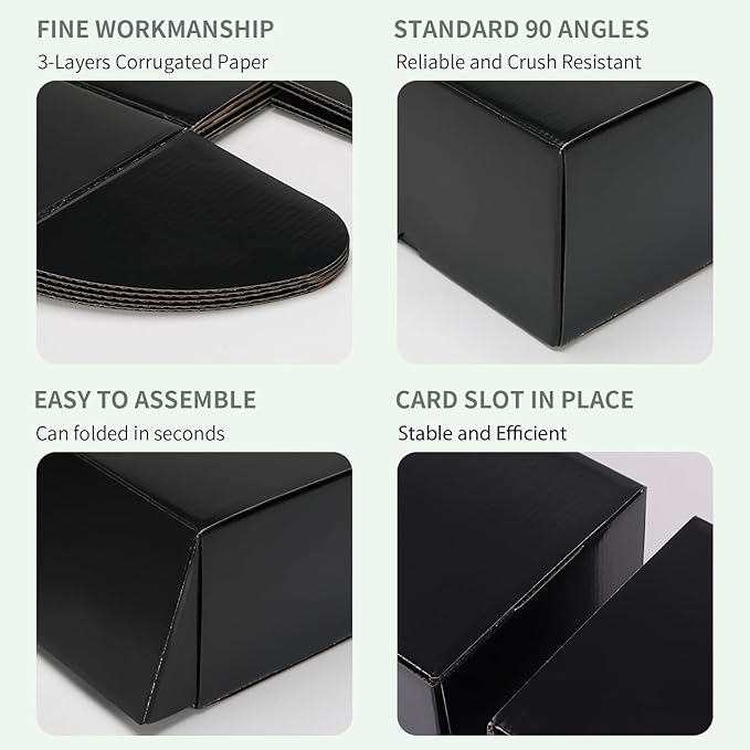 Rempry 10x7x5 Inch Black Shipping Boxes 20 Pack, Cardboard Mailer Boxes for Small Business Mailing