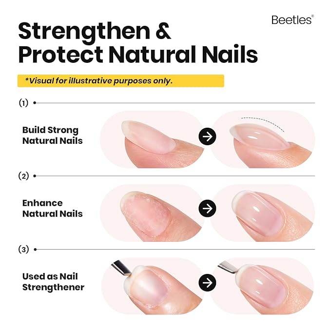 Beetles Builder Gel HEMA-Free,2 Pcs 8 in 1 Jelly Purple & Glitter Building Apex,Strengthening Thickening Sensitive Nails Extension,for Begginer DIY UV Nails at Home,Light Purple Building Gel