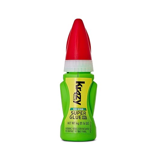 Krazy Glue Max Bond Gel EZ Squeeze, 4 g, Extra-Strong Superglue for Plastic, Ceramic, Wood, Rubber, Metal, Leather & More, Impact-Resistant, No-Run, Fast-Setting Adhesive, Holds Over 1000 Lbs*