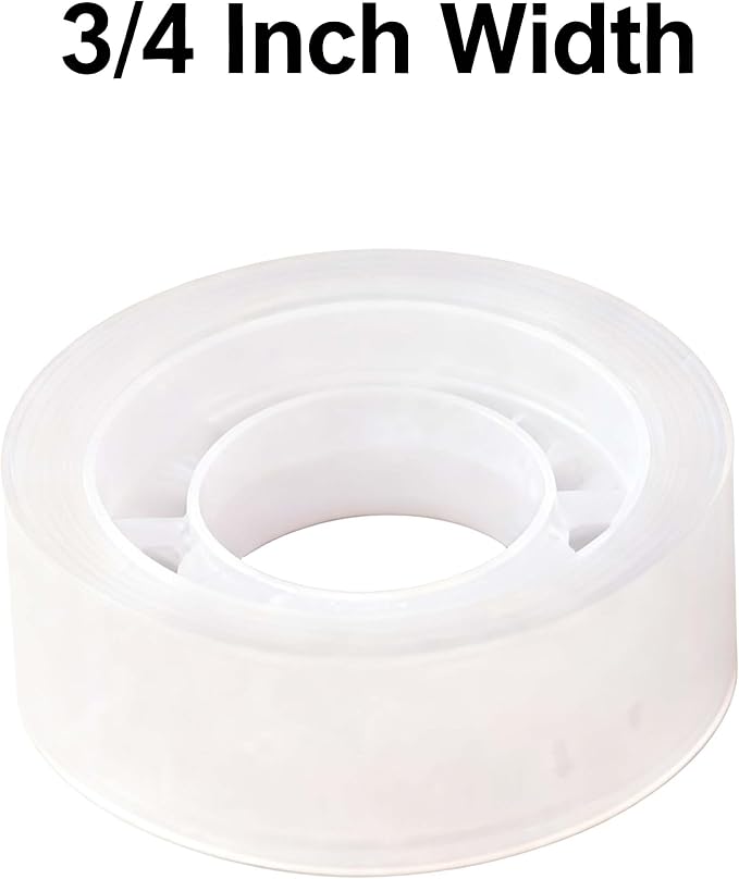12 Rolls Crystal Clear Transparent Tape with Acrylic Tape Dispenser, 3/4 Inch x 1000 Inch, 1 Inch Core, Clear Office Tape Invisible Tape for Office School Home DIY Craft Gift Wrapping Document Sealing
