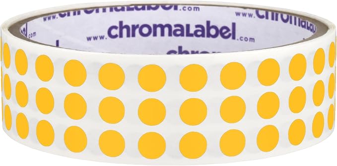 Goldenrod Dot Stickers, 1/4 Inch, 1000/Roll | Writable Semi-Gloss Goldenrod Circle Labels for Offices, Retail and Classrooms. Made in USA