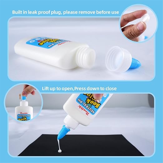 PVA Glue for Crafts, Dries Clear, PH Neutral Adhesive 3.38 Fl Oz | Paper Mache, Fabric, DIY Projects & Scrapbooking – Acid-Free, Flexible, Strong Bond