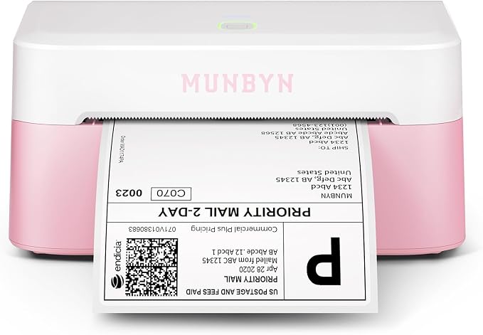 MUNBYN Bluetooth Thermal Label Printer, Wireless 4x6 Shipping Label Printer | Work for Small Business, Compatible with Android, iPhone, Windows, Mac, Chromebook, Print Width 1.57"-4.25"