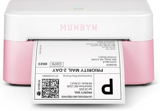 MUNBYN Bluetooth Thermal Label Printer, Wireless 4x6 Shipping Label Printer | Work for Small Business, Compatible with Android, iPhone, Windows, Mac, Chromebook, Print Width 1.57"-4.25"