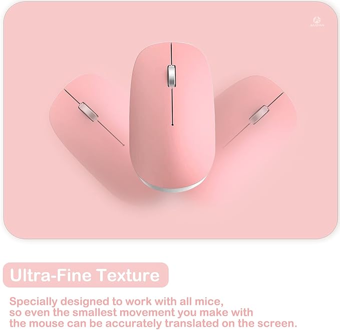 Audimi Small Mouse Pad 6 x 8 Inch, Mini Mouse Pad Thick for Laptop Wireless Mouse Home Office Travel, Portable & Washable (Pink)