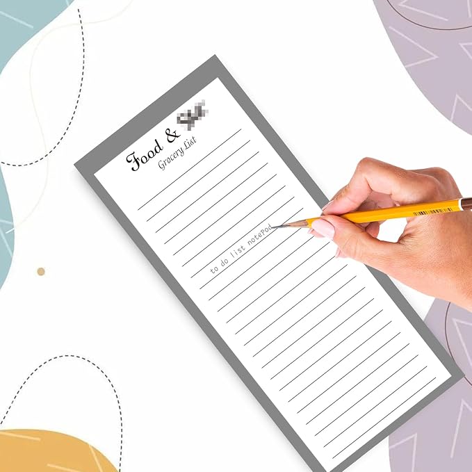 Utron 2 Pack Magnetic Notepads for Refrigerator, 100 Pages/BookGrocery List Magnet Pad for Fridge, Design Magnetic Grocery List Pad for Fridge, Grocery List Notepad, to-Do Memos, List(8 x 20.3cm)