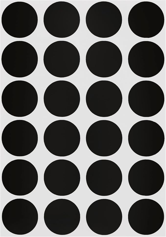 Black Dot Stickers, 3/4 Inch, 1008/Pack | Matte Paper Circle Labels for Offices, Classrooms, Warehouses, and Medical Use. Made in USA