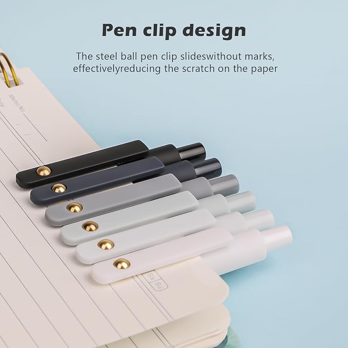 Ddaowanx Gel Pens,6 Pcs 0.7mm Retractable Quick Dry Black Ink Pens | Fine Point Smooth Writing Pens for Teachers,Cute Stationery Office&School Supplies,Stocking Stuffers,Gifts for Women Man