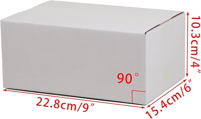 White Shipping Boxes 9x6x4 Inches Small Corrugated Cardboard Boxes, 25 Pack