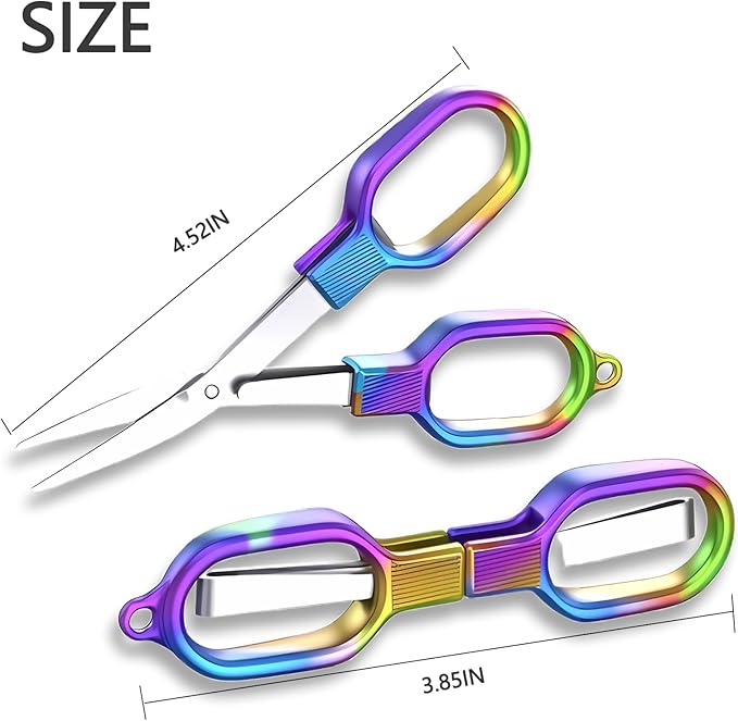 Folding Scissors, TSA Compliant and Portable, Compact, Safe Travel Scissors, Stainless Steel Retractable, 1 Pcs