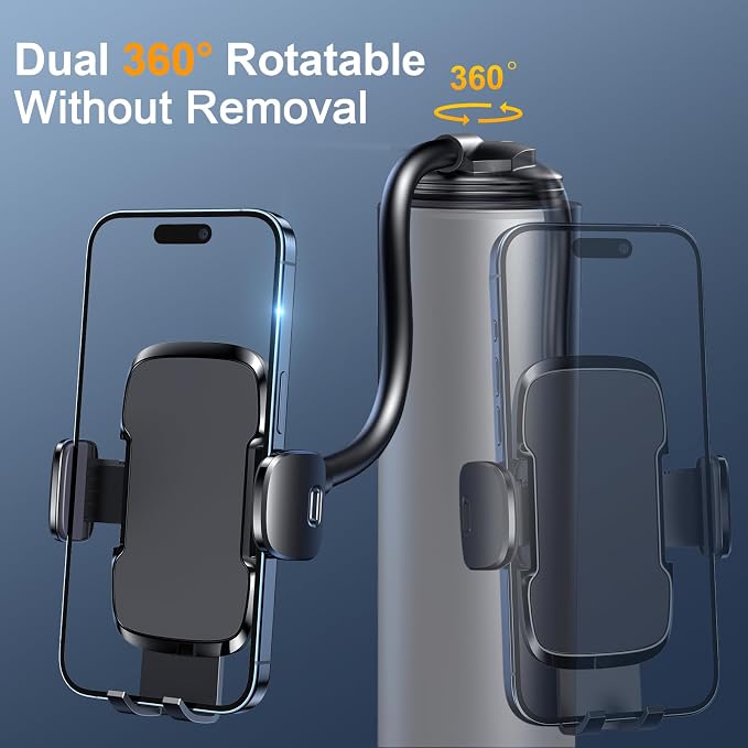 Phone Holders for Your Car [Gooseneck Flexible] Phone Stand for Car Dashboard Windshield Automotive Accessories [Strong Suction Cup] Cell Phone Car Mount for All iPhone Android Smartphone