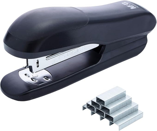 M&G Desktop Stapler Portable Stapler with 25 Sheet Capacity, Two Binding Modes, Classic Staplers with 1000 Staples, Durable Staplers for Office School Home (Black)
