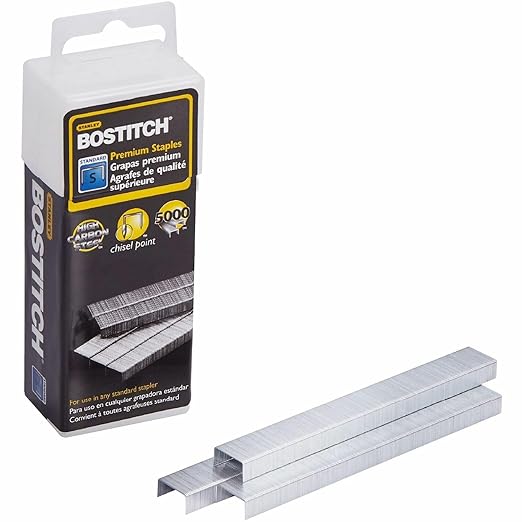 Bostitch Premium Standard Staples in Clear Plastic Box, 1/4 Inch Leg, 5,000 Per Box (SB10)