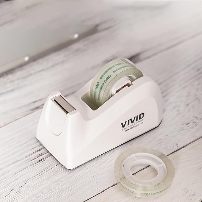 Small Tape Dispenser, Pink Tape Cutter for Less Than 0.8 Inch Wide Tape Durable and Not Easily Broken for Household and Work (White)
