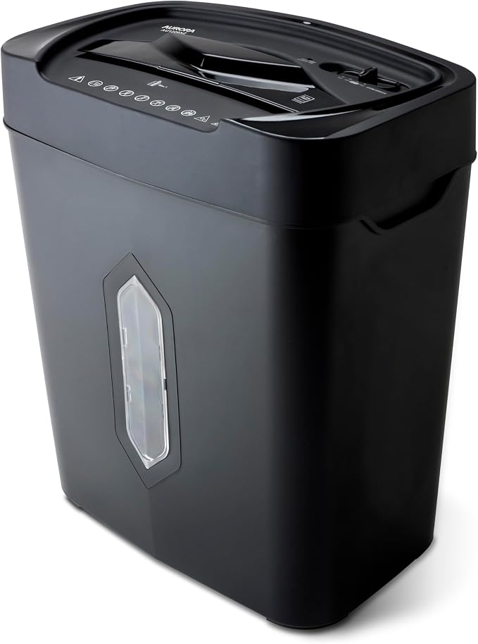 Aurora 12-Sheet Crosscut Paper and Credit Card Shredder with 5.2 gal Wastebasket