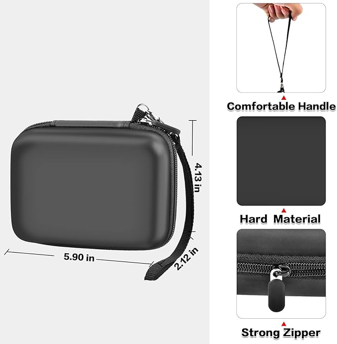 PAIYULE Hard Carrying Case for Phomemo D30 D35 Label Maker, Label Printer Case for Nelko P21, for NIIMBOT D110 D11, for Marklife P11 P12, for SUPVAN E10, Protective EVA Storage Bag with Mesh Pocket